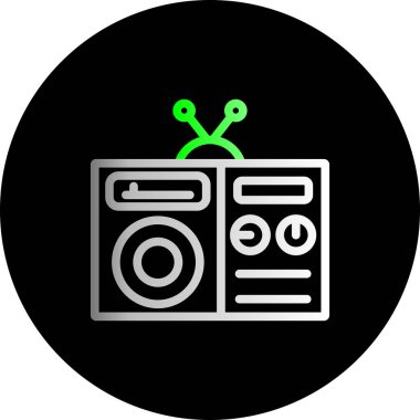 Benzersiz Radyo Vektörü Kabartma Simgesi