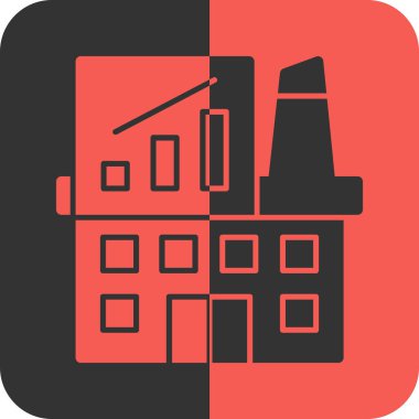 Fabrika simgesi soyut bir grupta izole edildi