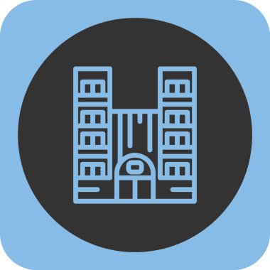 Bina simgesi soyut arkaplanda izole edildi