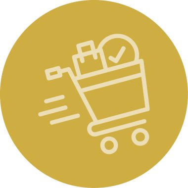 Alışveriş arabası ikon vektör illüstrasyonu