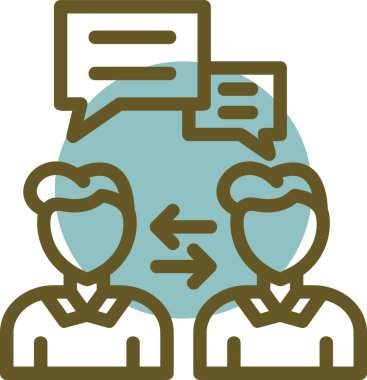 Sohbet baloncuğundaki bir grup insanın vektör çizimi.