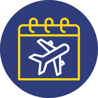 Havaalanı takvimi tarih simgesi - taslak biçimi