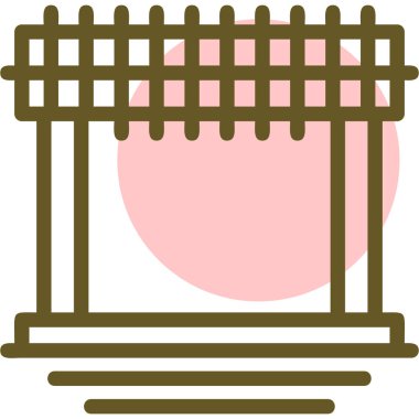 Ahşap çit simgesinin vektör çizimi