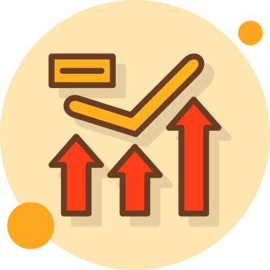 Düz biçimli ok iş büyümesi simgesi