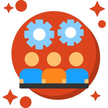 Takım çalışması konsepti. Düz dizaynda vektör simgesi