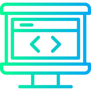 Kodlama. Web simgesi basit illüstrasyon