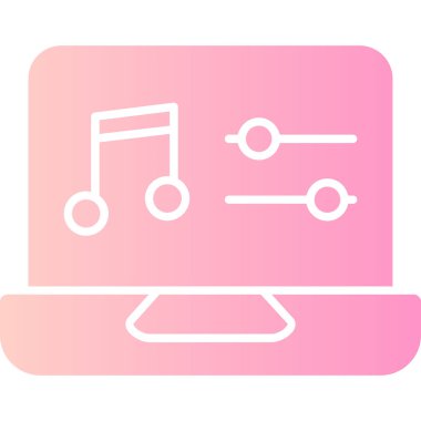 Müzik. Web simgesi basit illüstrasyon