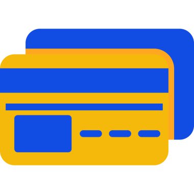 Banka kartı kredi kartı simgesi ana hat biçiminde