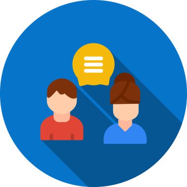 Business People düz simgesi, vektör illüstrasyonu