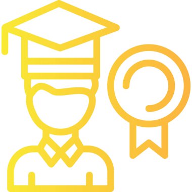 Mezun. Web simgesi basit illüstrasyon