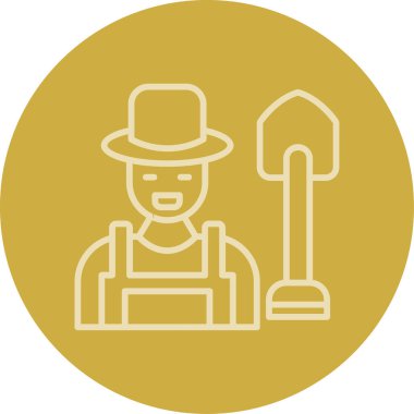 çiftçi ikonu vektör illüstrasyonu