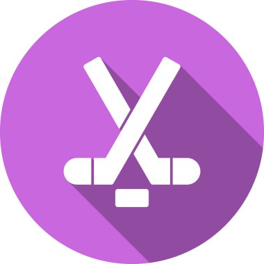 Hokey sopası ve hokeyin vektör çizimi