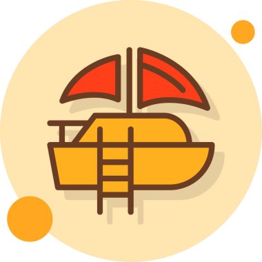 tekne ikonu vektör illüstrasyonu