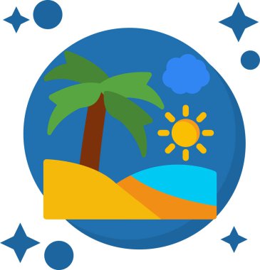 Palmiye ağacı yaz simgesi düz stil