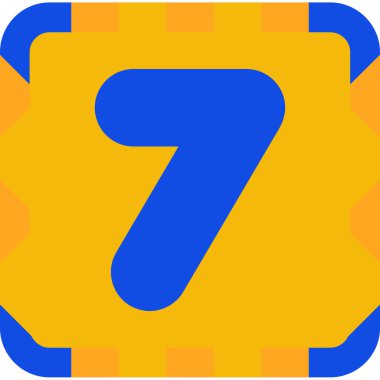 7 numaralı simge, vektör illüstrasyonu