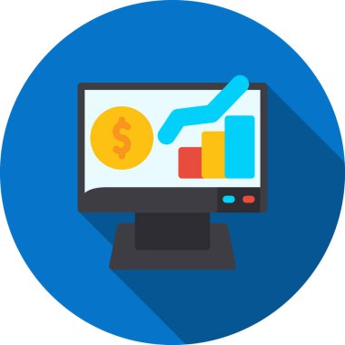 analitik iş finans simgesi düz stil