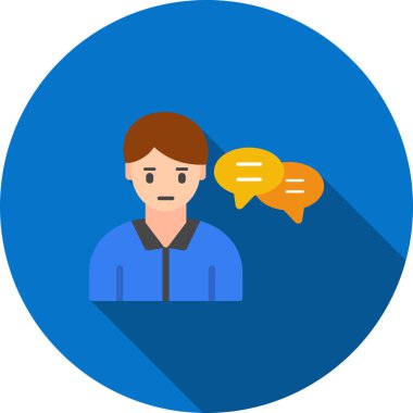 genç adamla konuşma balonu