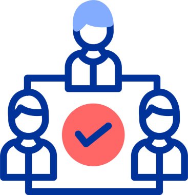 iş yönetimi düz simgesi, vektör illüstrasyonu