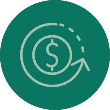 Dolar işareti vektör çizgisi simgesi