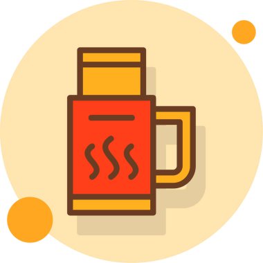 içecek sıcak ikonu ana hatlarıyla doldurulmuş