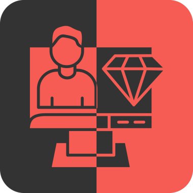 Elmas ikonu. Elmasın vektör illüstrasyonu.