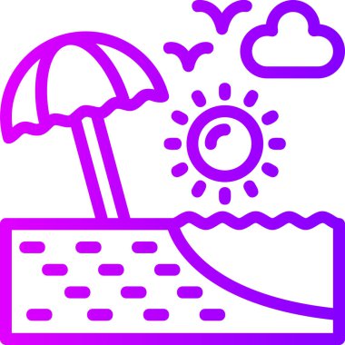 şemsiye simgesi, basit vektör çizim