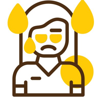 Sosisli sandviç ikonu olan adam, basit vektör çizimi