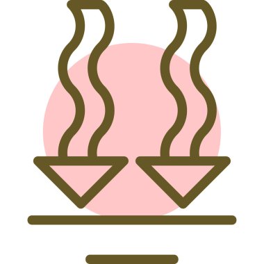 Sıcak kahve ikonu, vektör illüstrasyonu