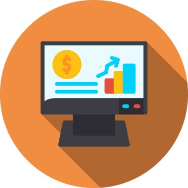 monitör ve grafik simgesi