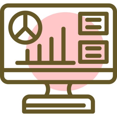 Küresel bilgisayarı olan bir bilgisayarın vektör çizimi