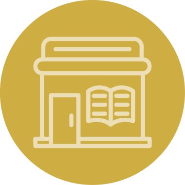 kütüphane simgesi. Web tasarımı için basit bir kütüphane vektör sembolü çizimi