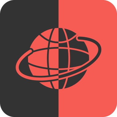 Küresel ağ simgesi, düz tasarım