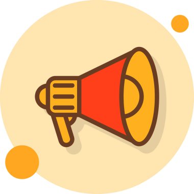 Pazarlama konuşmacısı ikonu. taslak pazarlama hoparlörü vektör rengi düz izole