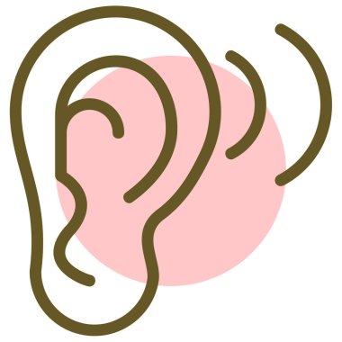 İnsan kulağında vektör simgesi çizimi