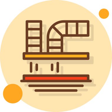 düz stil mimari yapı ikonu