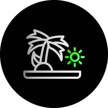 Vektör palmiye ağaç simgesiyle