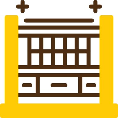 Bina. Web simgesi basit illüstrasyon