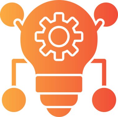 Dolu taslak biçiminde ampul dişli yaratıcı simge