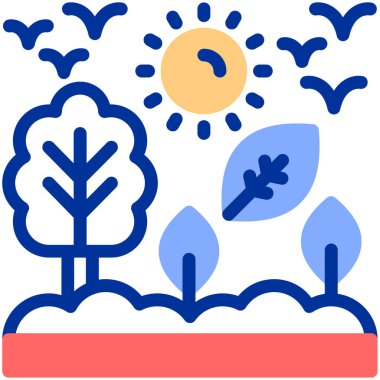 Manzaranın basit ve minimalist vektör simgesi