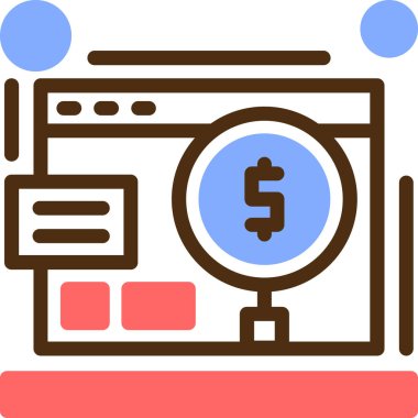 Para için. Web simgesi basit illüstrasyon