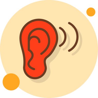 İşitme duyusu simgesi, vektör illüstrasyonu