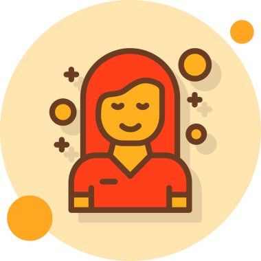 avatar kadın kişi simgesi düz stil