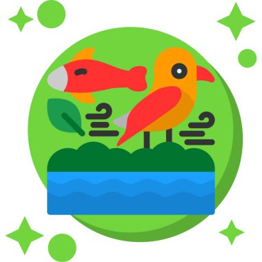 Yuva vektör illüstrasyonundaki kuş