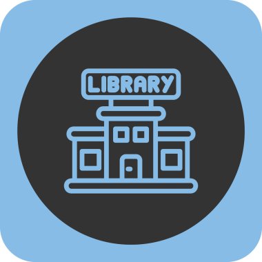 Basit dizaynda vektör kitaplığı simgesi