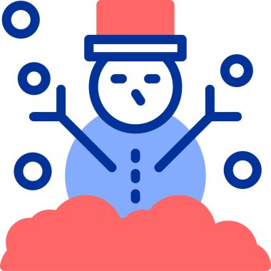 Bir kardan adam simge vektör çizim