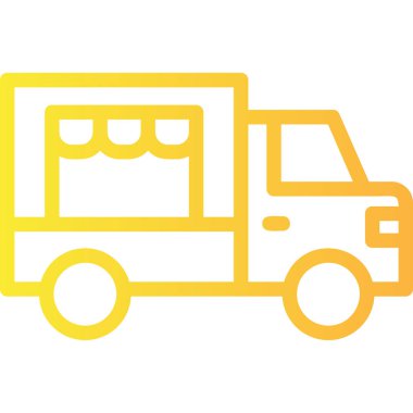 karavan düz vektör simgesi