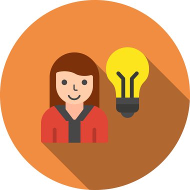 kadın düz simge, vektör illüstrasyonu