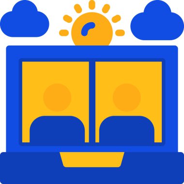 düz stil gündüz tatil simgesi