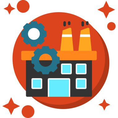 Fabrika endüstrisi düz simge