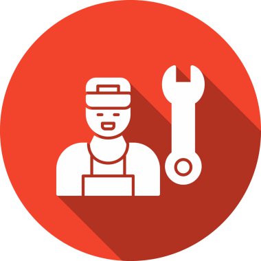 İnşaat işçisi ikonu. vektör illüstrasyonu